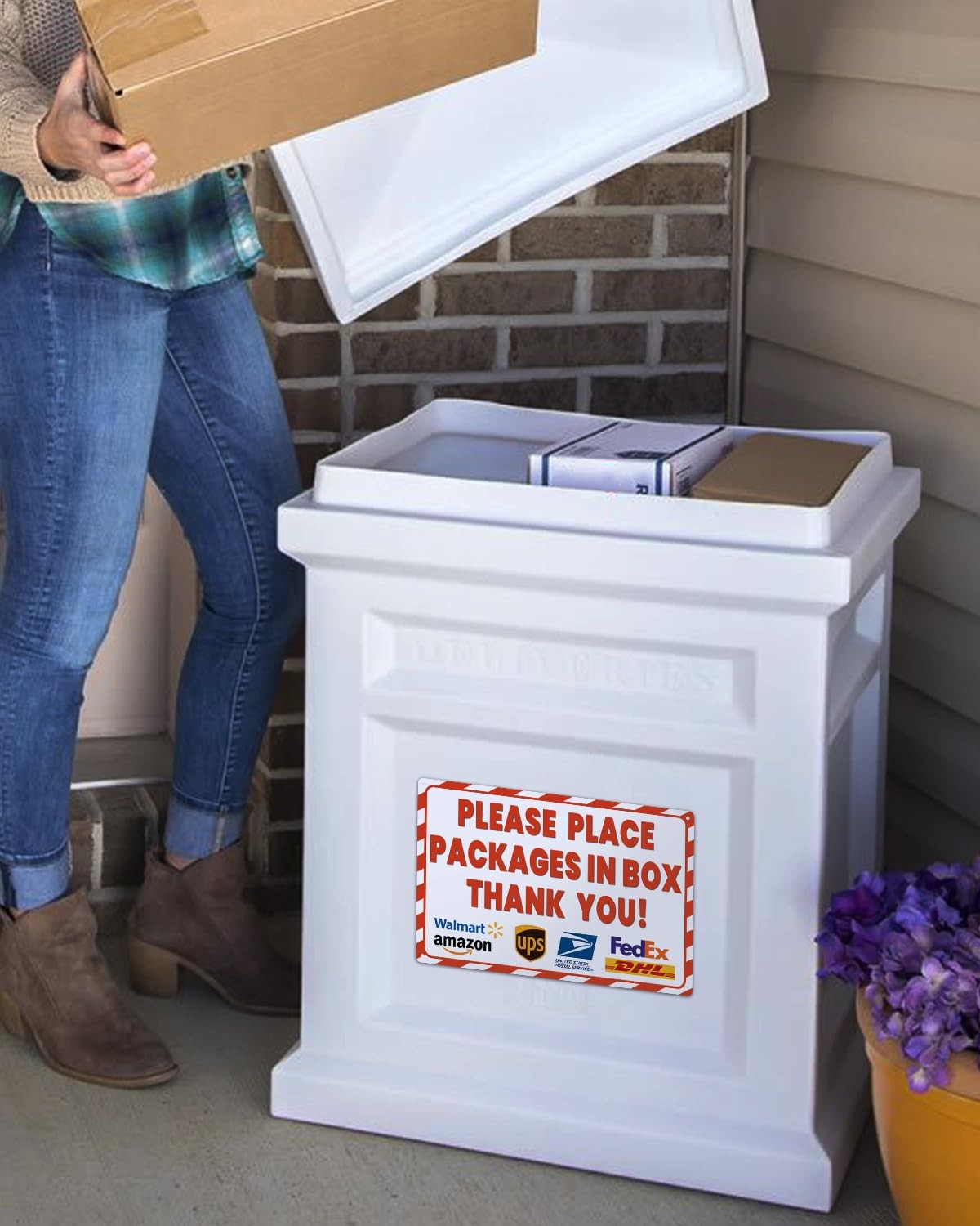 8×12 Inch Rust-Free Aluminum Package Delivery Sign for Outdoor Use – Please P…