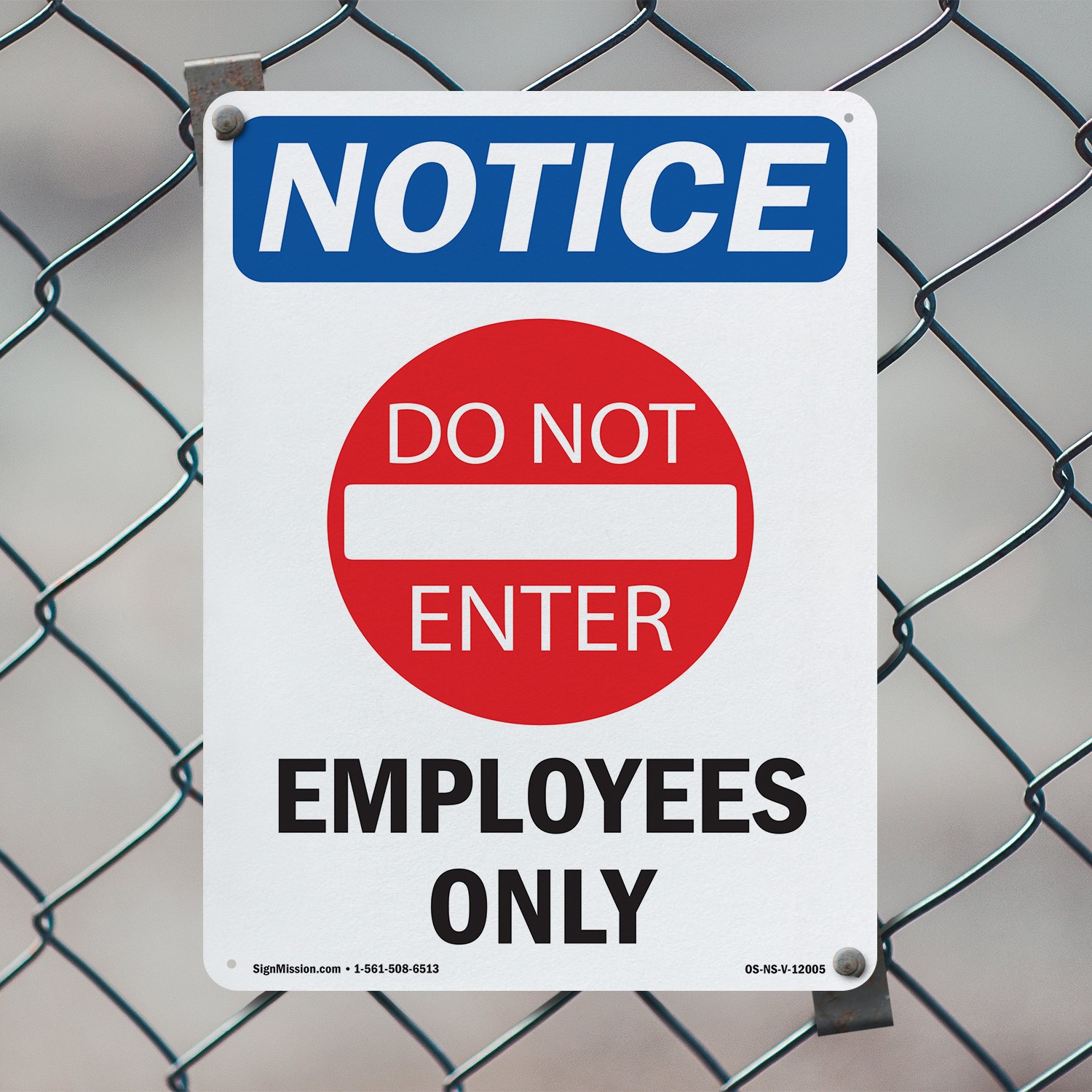 Employees Only OSHA Notice Sign Metal, Plastic, Or Decal – 5 or 10 Pack