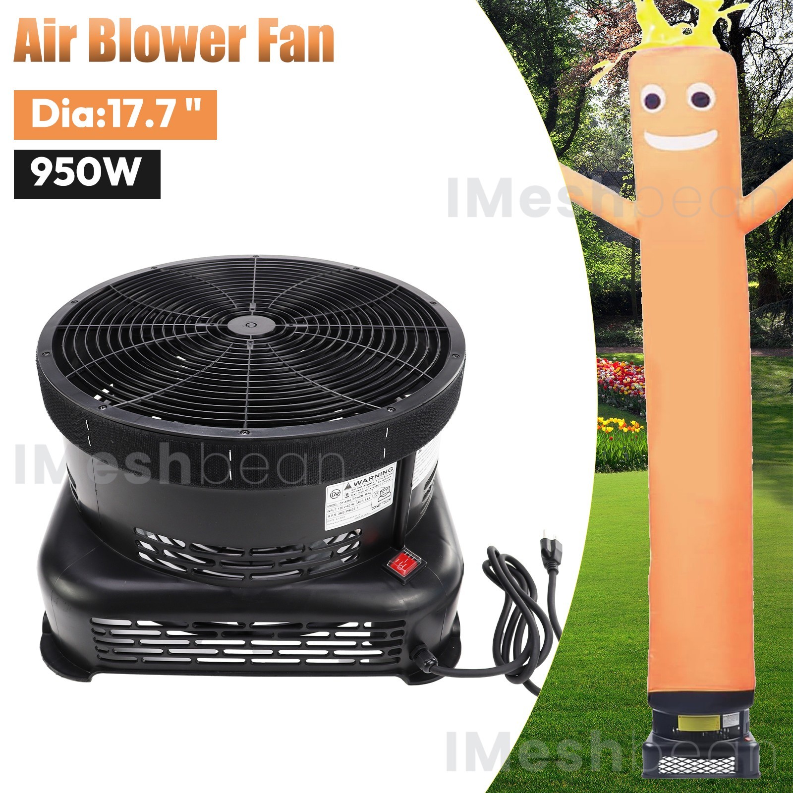 950W Air Blower Fan 18″ Air Dancer Blower Fit Inflatable Wind Dancer Tube Man