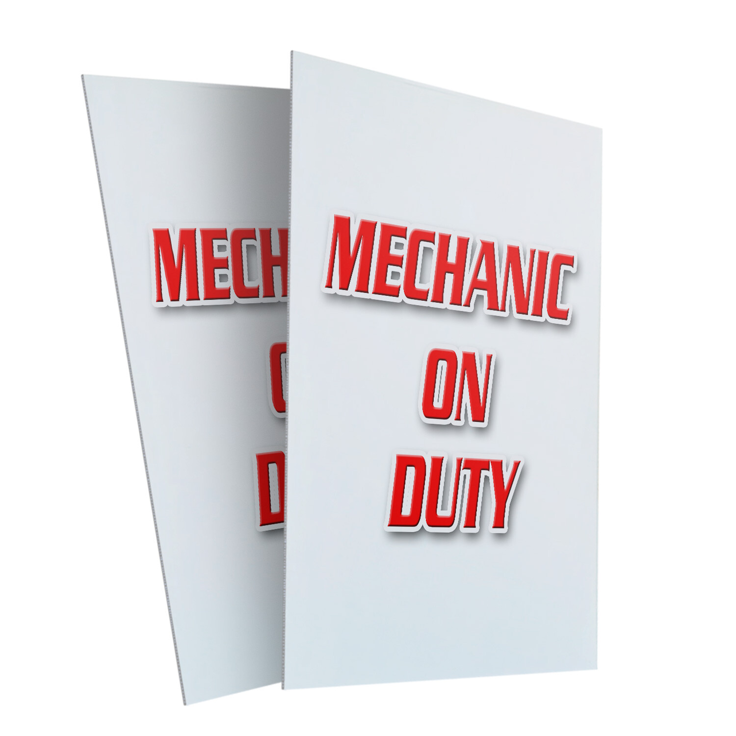 A-frame Sidewalk Mechanic On Duty 24″ x 36″ Double Sided A-Frame Sidewalk Sign