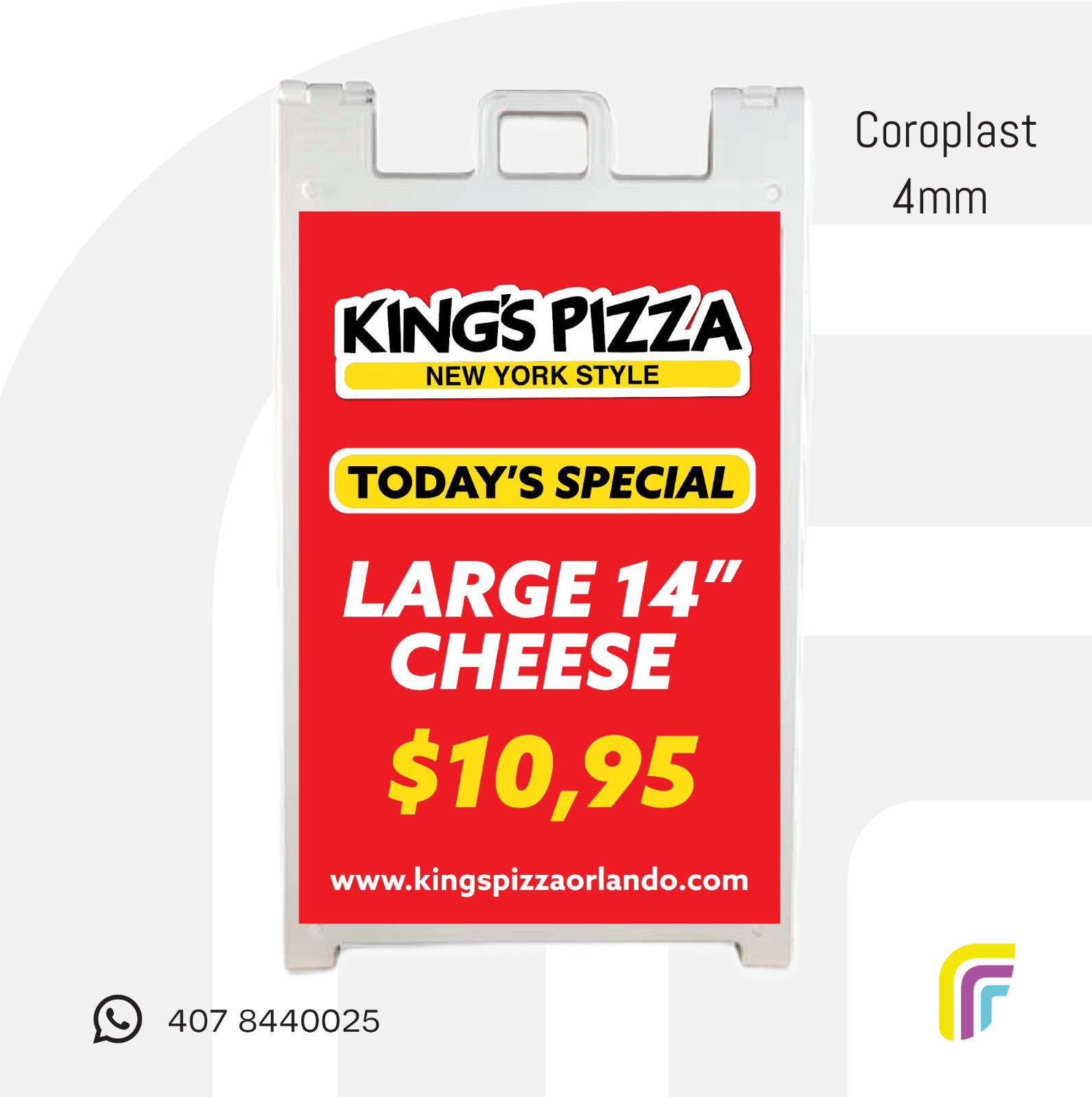2 Coroplast Signs 4mm 18×24″ – Custom Full Color, 1 Side Print | Outdoor