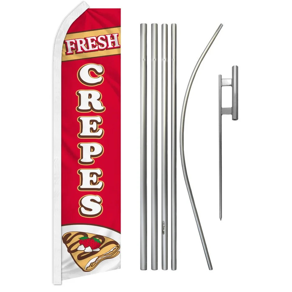 Crepes Swooper Advertising Flag & Pole Kit