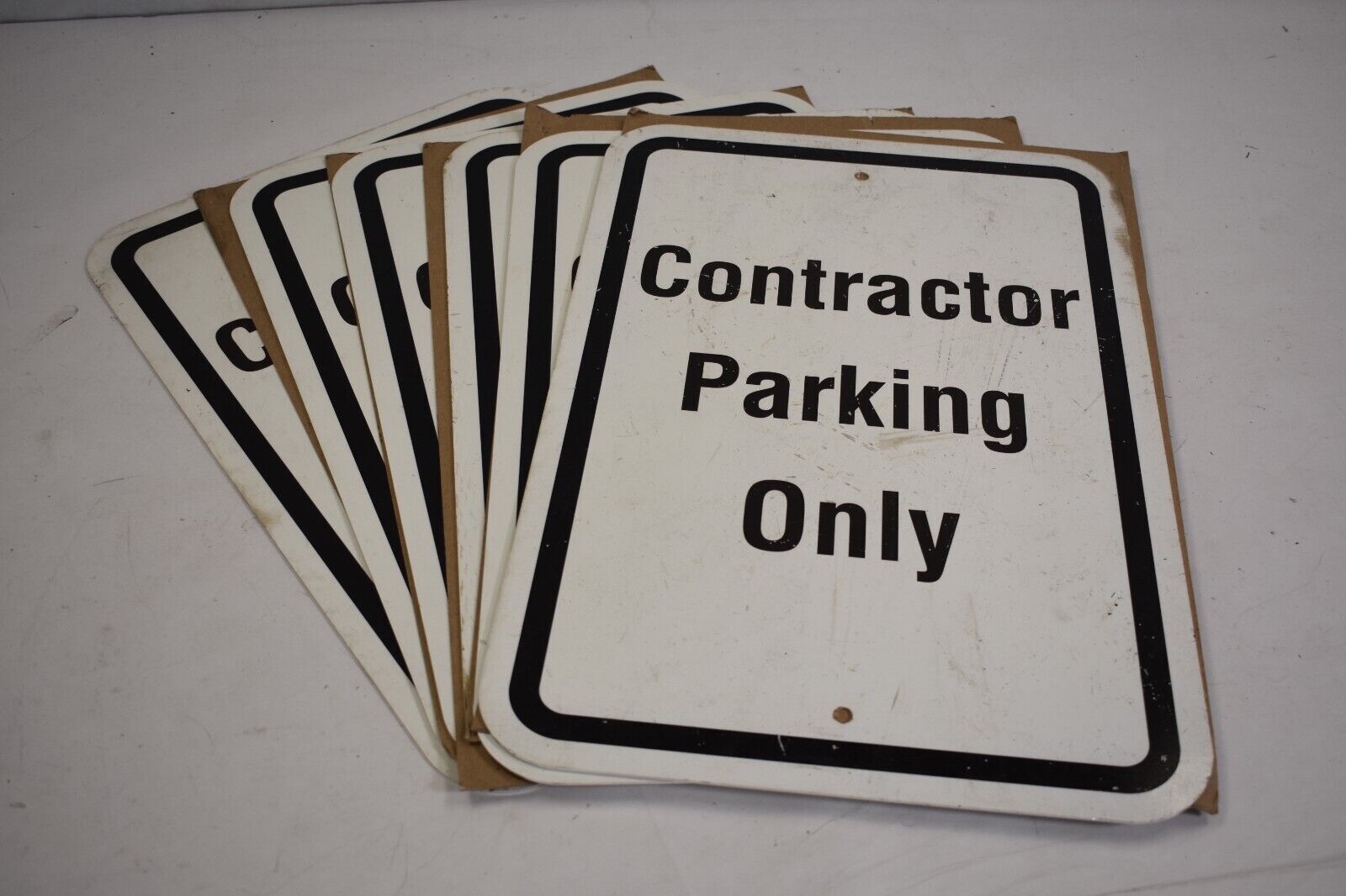 Contractor Parking Only Sign 12″ x 18″ Heavy Gauge Aluminum Lot of 6 Signs