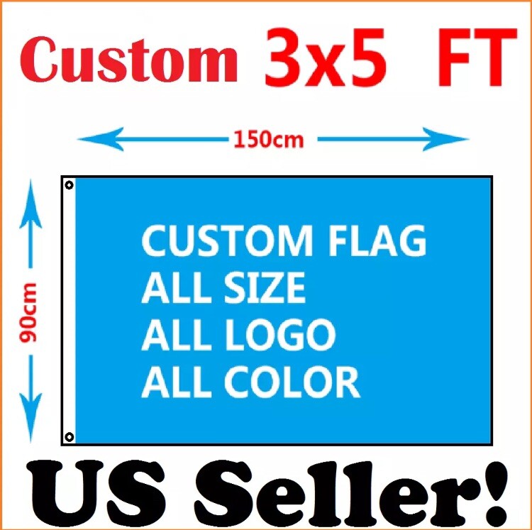 Custom Flag 3×5 ft Single Sided Banner USA SHIPPING! Sharp Imaging w/ 2 Grommets