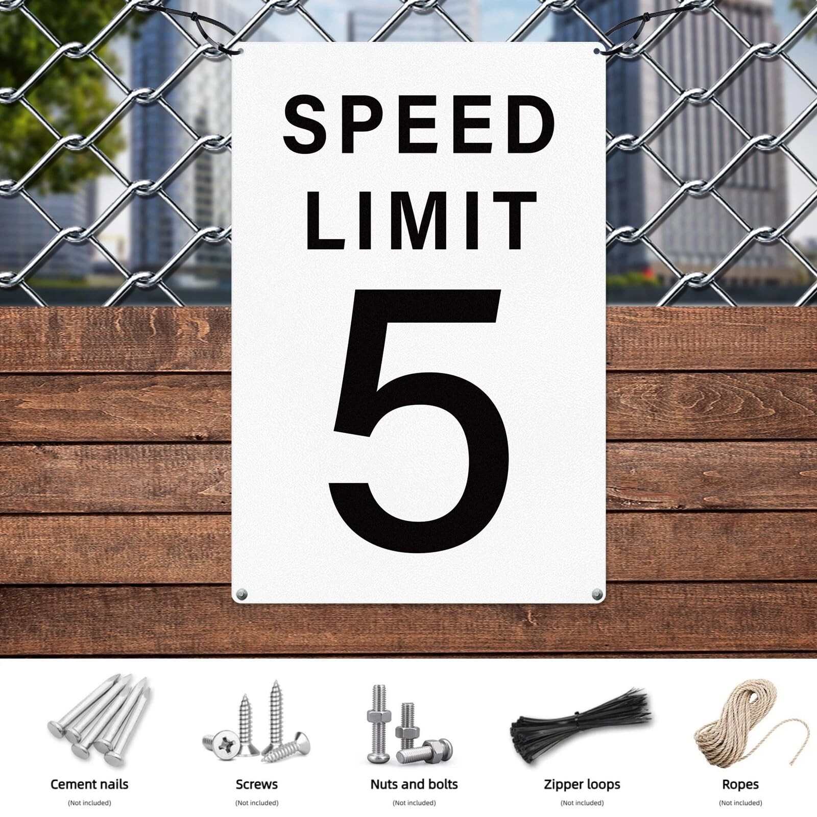 2 PCS 5 MPH Speed Limit Sign 18×12 Inch Reflective Aluminum Weather Resistant