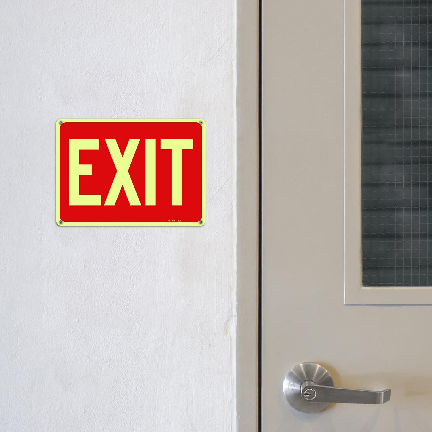 T&R Exit Sign – 2 Pack – 10 x 7 Inches Rust Free .040 Aluminum Glow-In-The-Da…