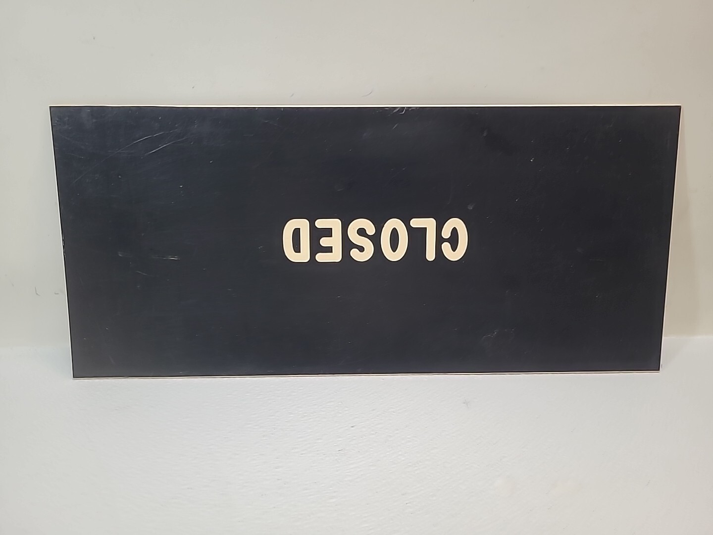 Set of Vintage OPEN / CLOSED White Letters On Black Double Sided 18″ x 8″