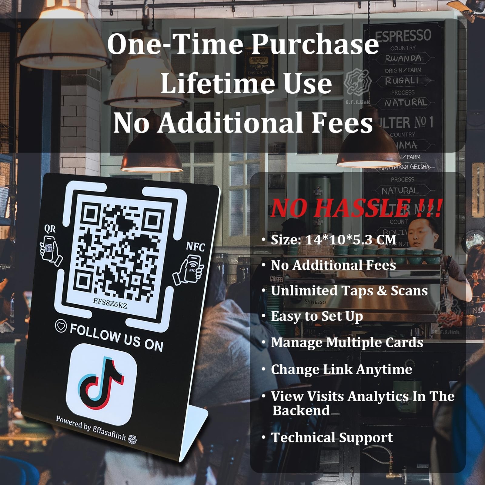 Effasaflink Social Media Stand Nfc Qr Code Sign – Easy And Access To Social