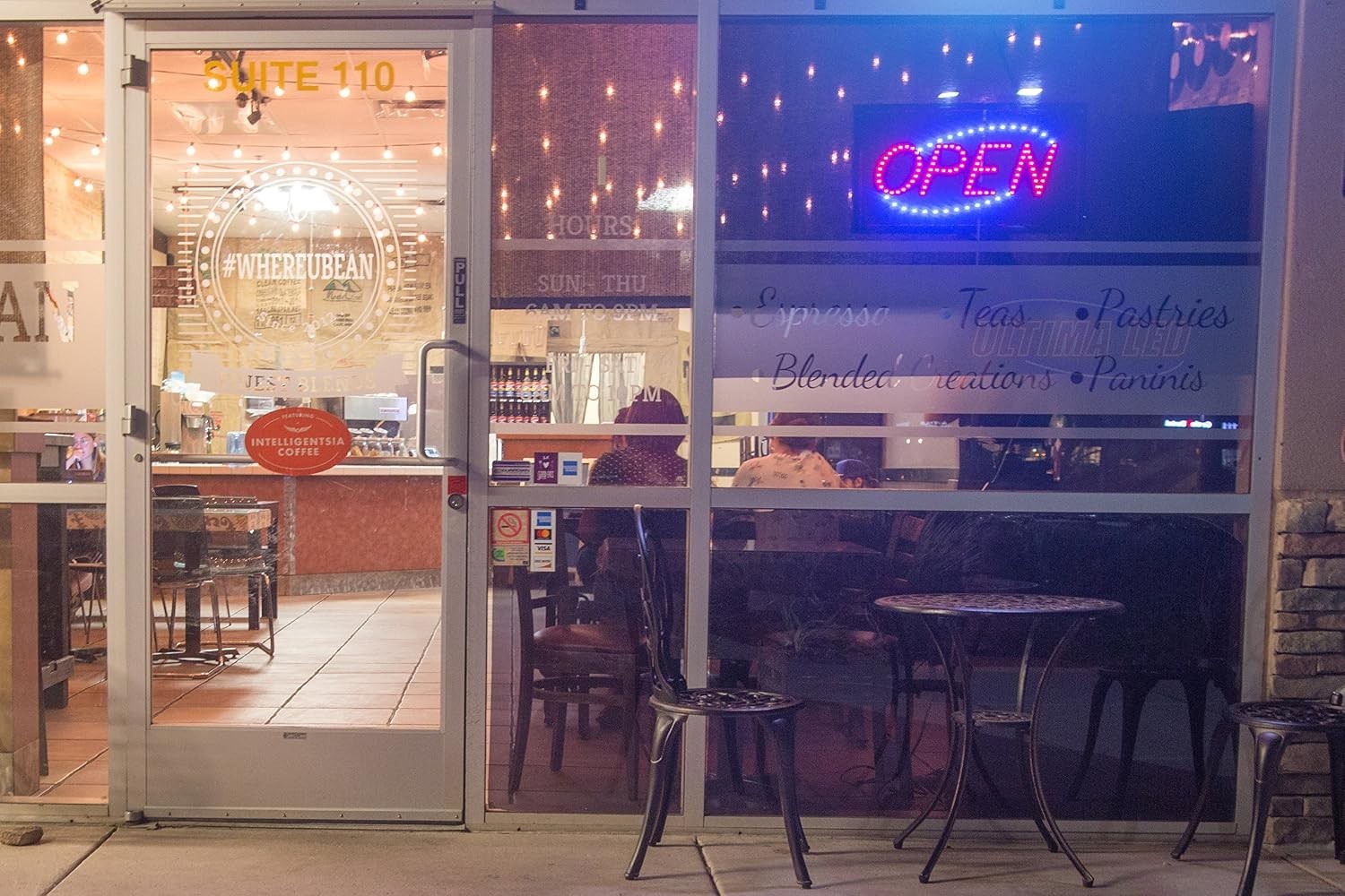 Neon Open Sign for Business: Horizontal LED Sign with Flashing Mode for Store…