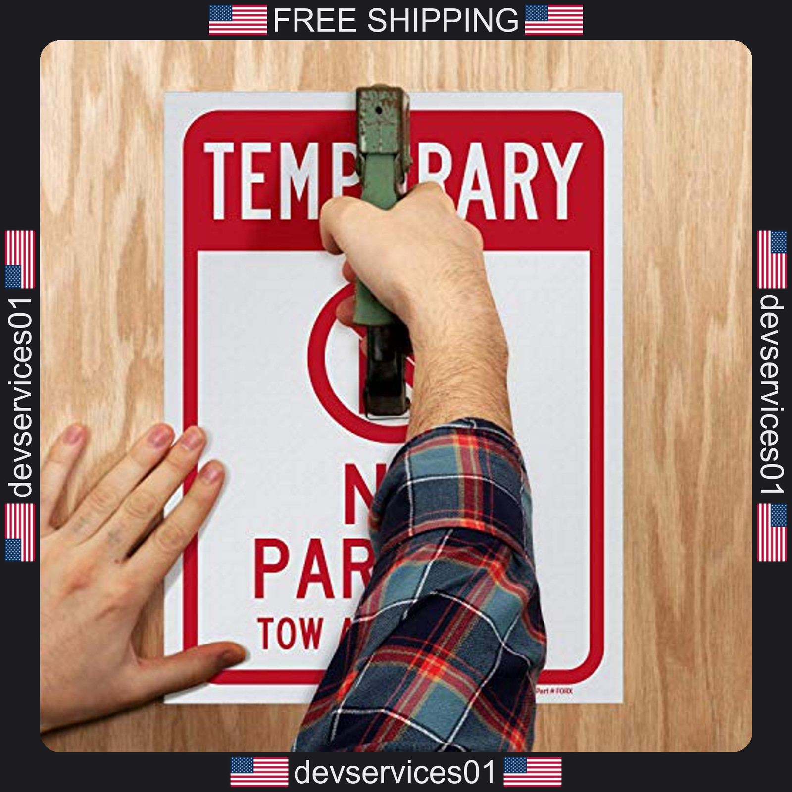 5 Pack No Parking Tow Away Zone Signs 9×12 Inches