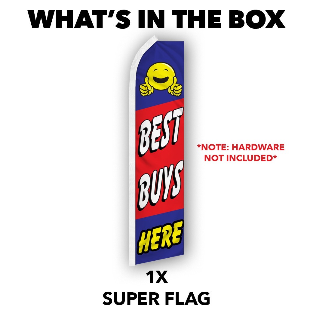 Best Buys Here Advertising Swooper Feather Flutter Flag Sale Promotional