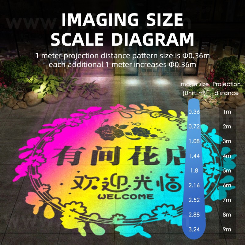 90W Waterproof Automatic Color Changing Gobo Projector Outdoor Projection Lamp