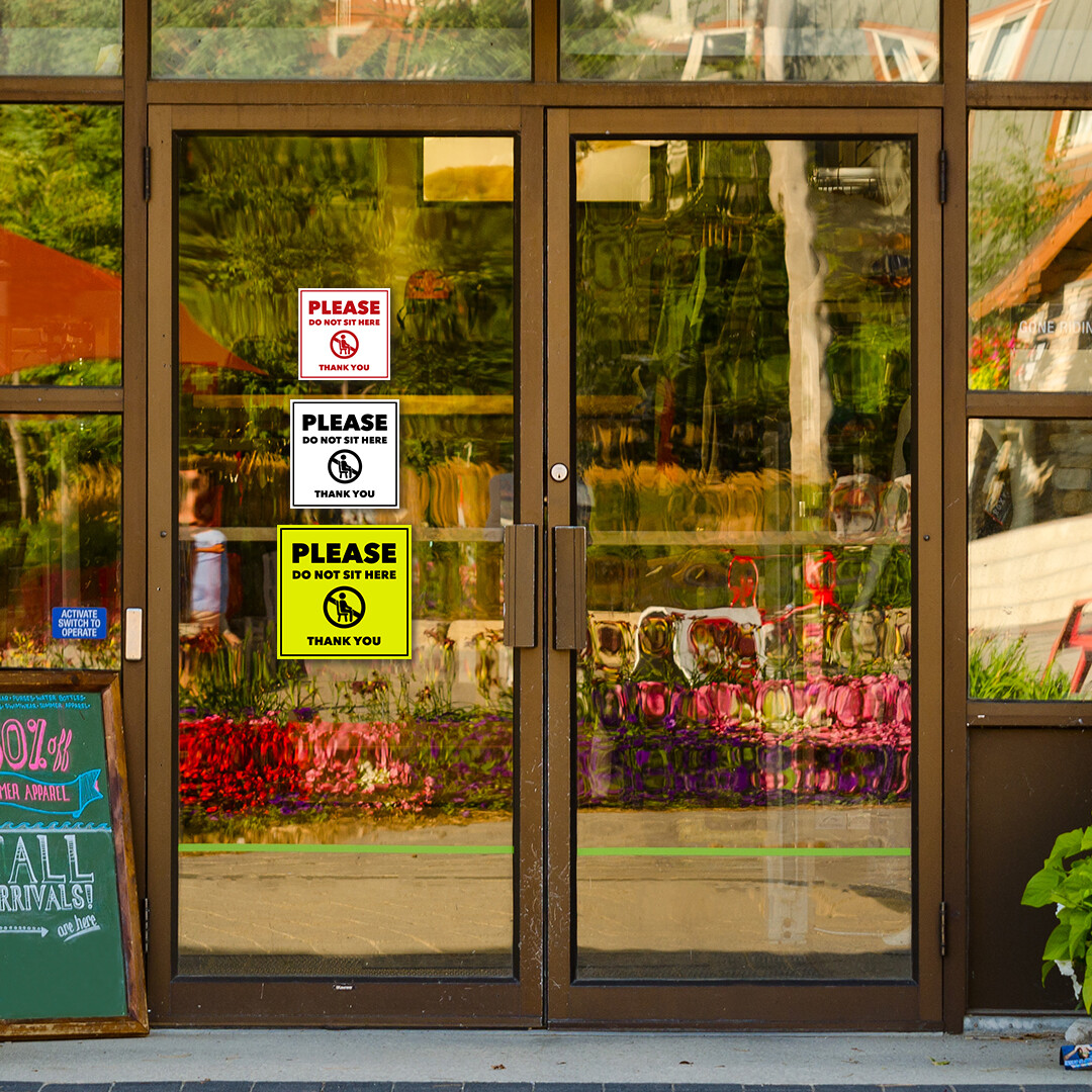 Signs ByLITA Square Please Do Not Sit Here Thank You Door or Wall Sign