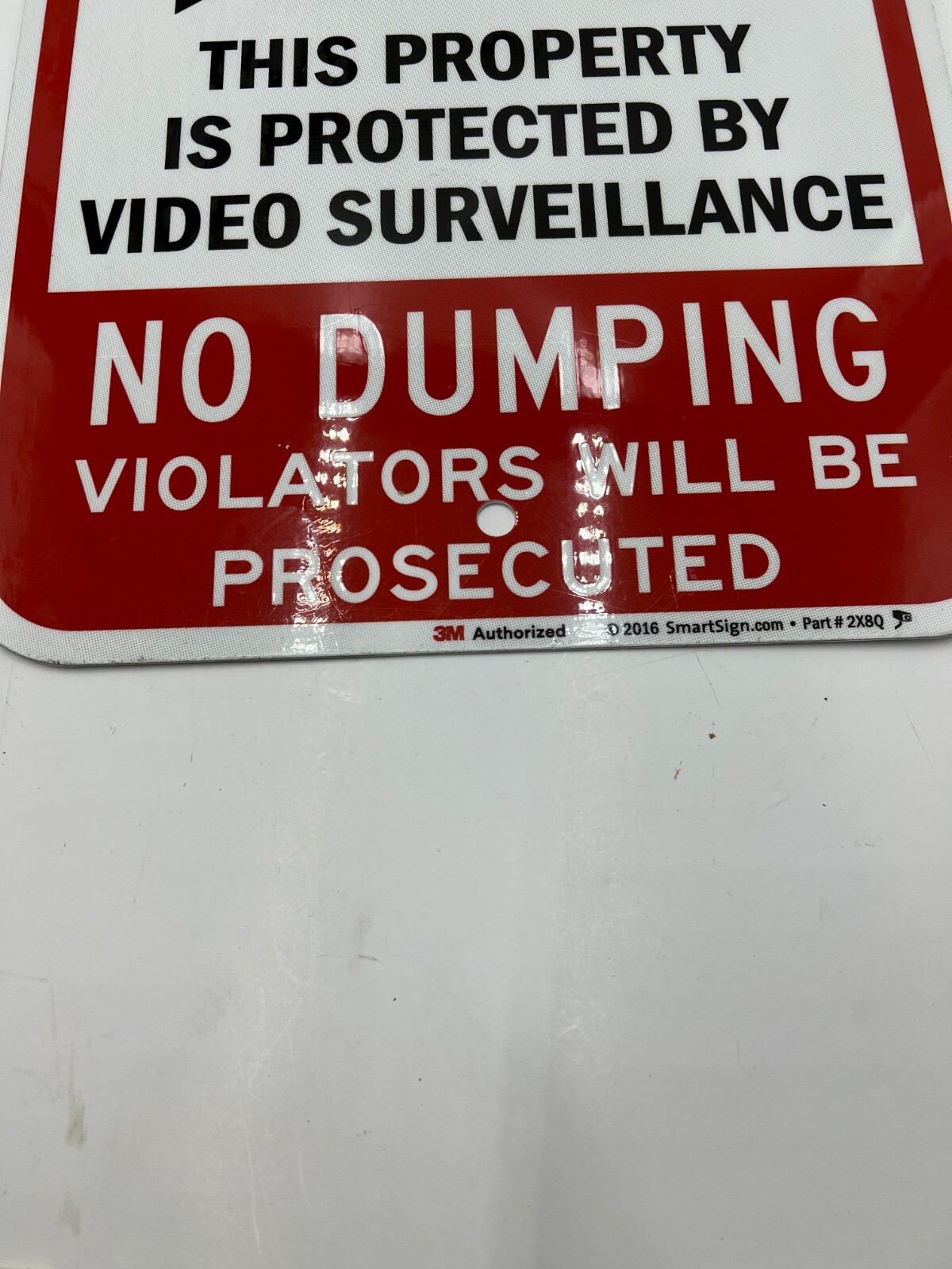 (QTY 2) SmartSign 2X8Q No Dumping Property Video Surveillance Violators 12×18