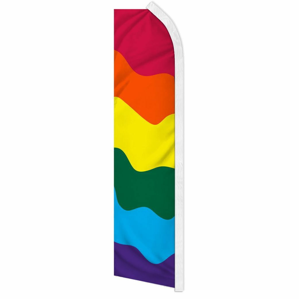 “RAINBOW” advertising super flag swooper banner business sign multi-color pride
