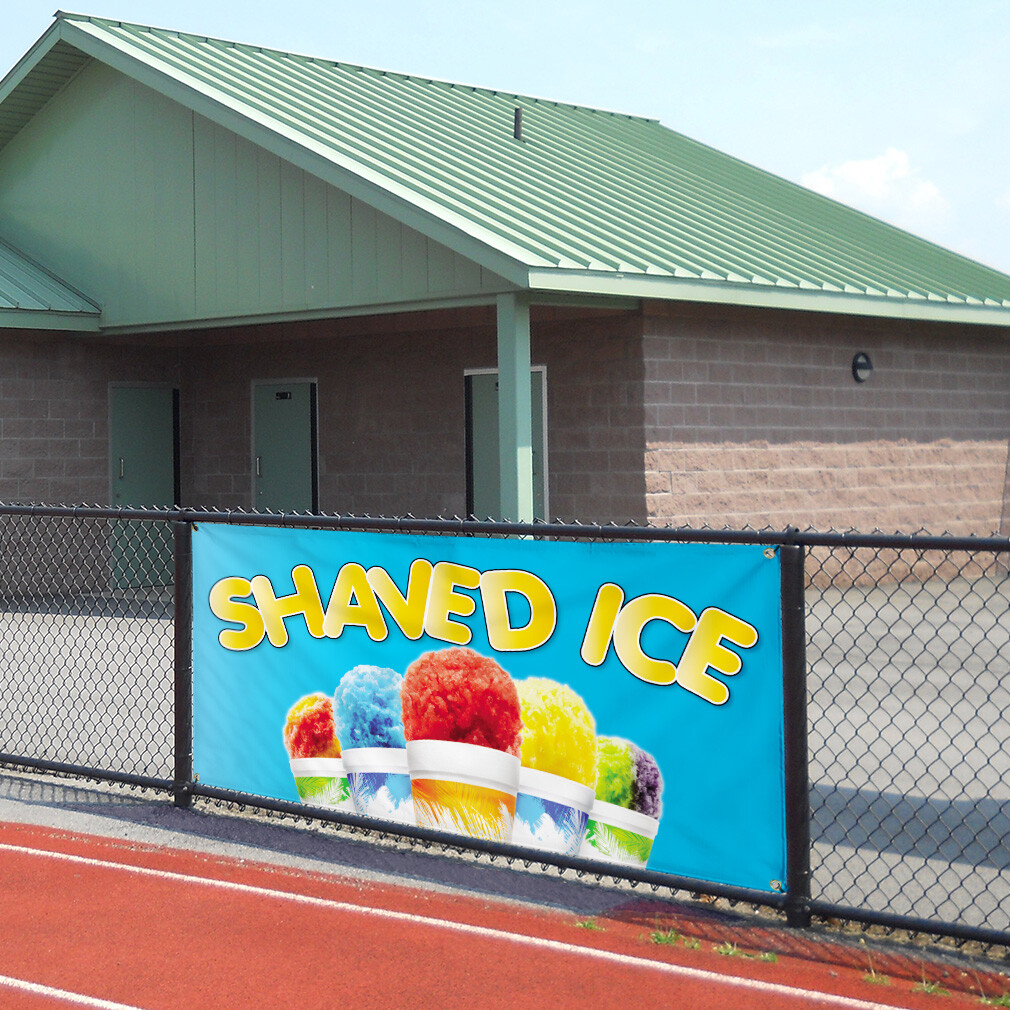 Vinyl Banner Multiple Sizes Shaved Ice Outdoor Advertising Printing G Retail
