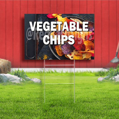 Vegetable Chips Coroplast Sign Plastic Indoor Outdoor Yard Sign FREE SHIPPING