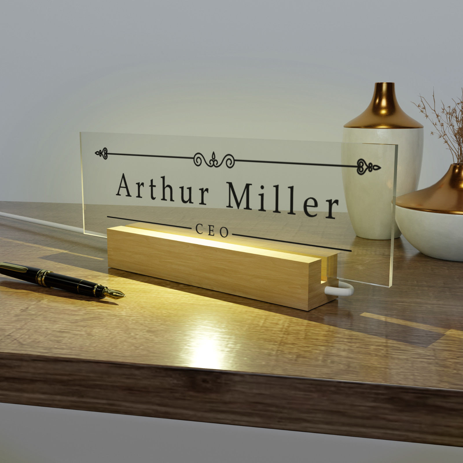 Acrylic Desk Name Plate Personalized I Custom Acrylic Sign I Name Plate for Desk