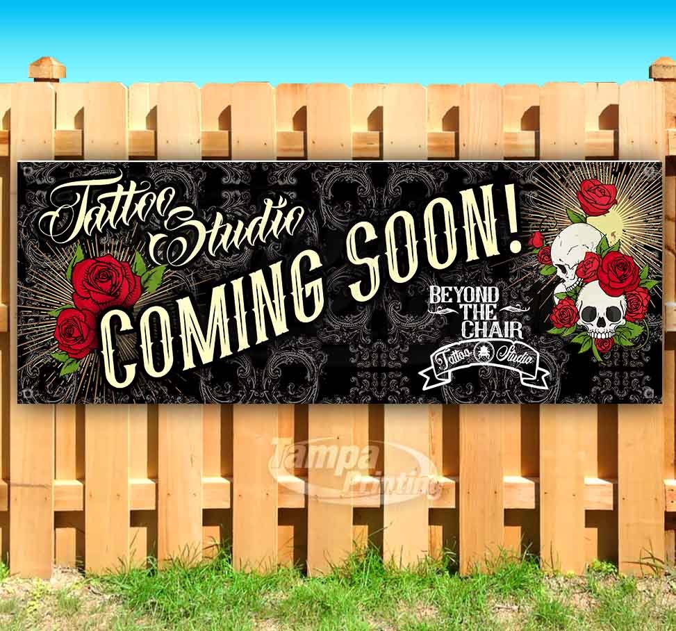 CUSTOMIZABLE TATTOO SHOP STUDIO Advertising Vinyl Banner Flag Sign Many Sizes