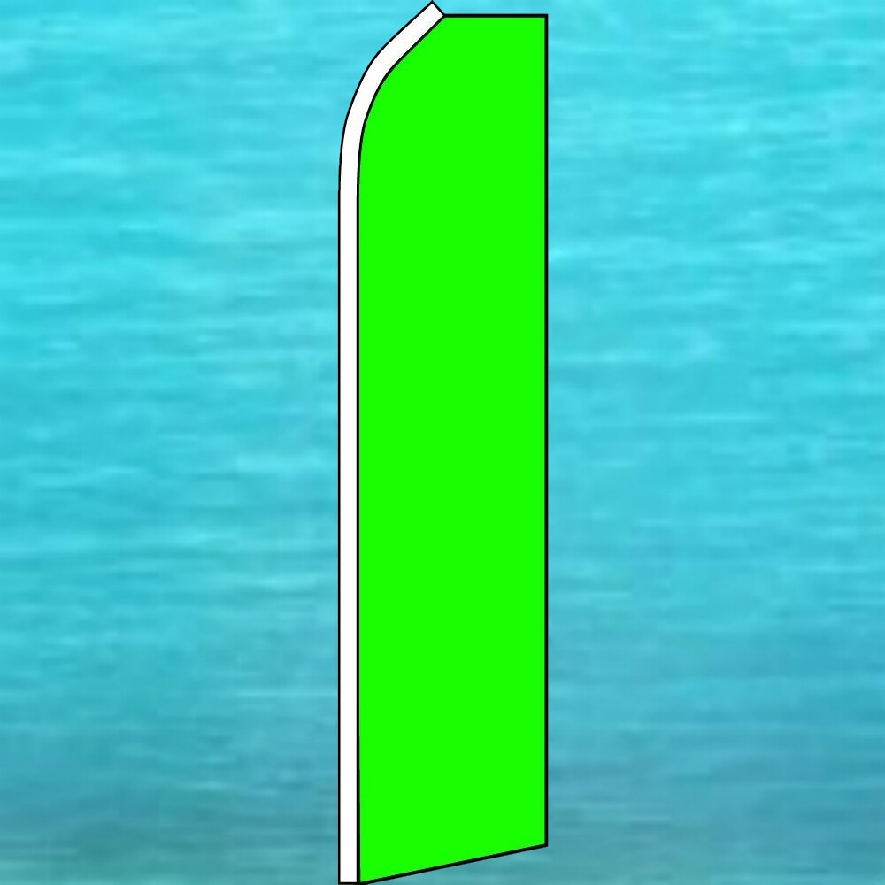 NEON GREEN SOLID COLOR FLUTTER FLAG Tall Curved Event Feather Swooper Banner