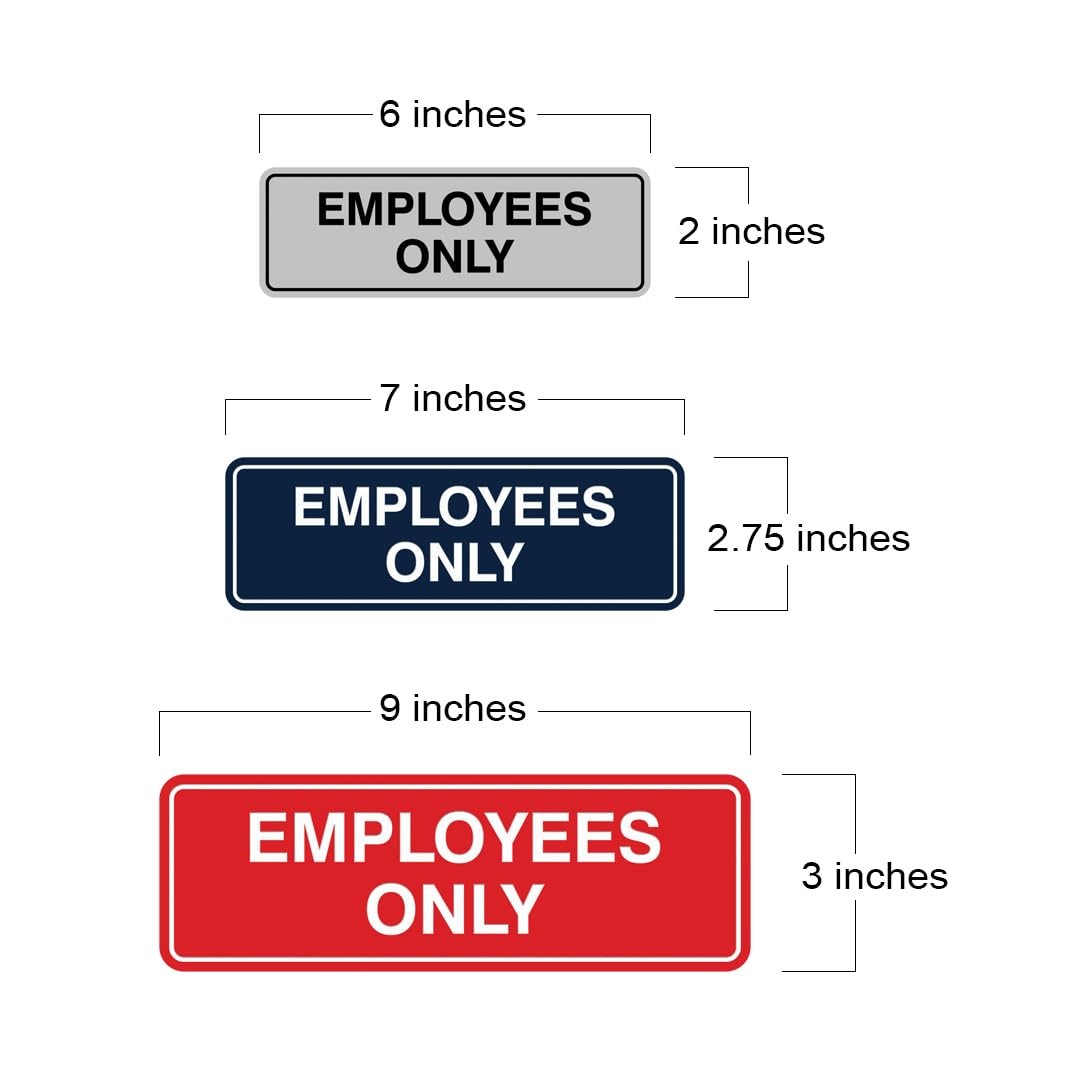 All Quality Standard Employees Only Sign – Silver – Large 2 Pack