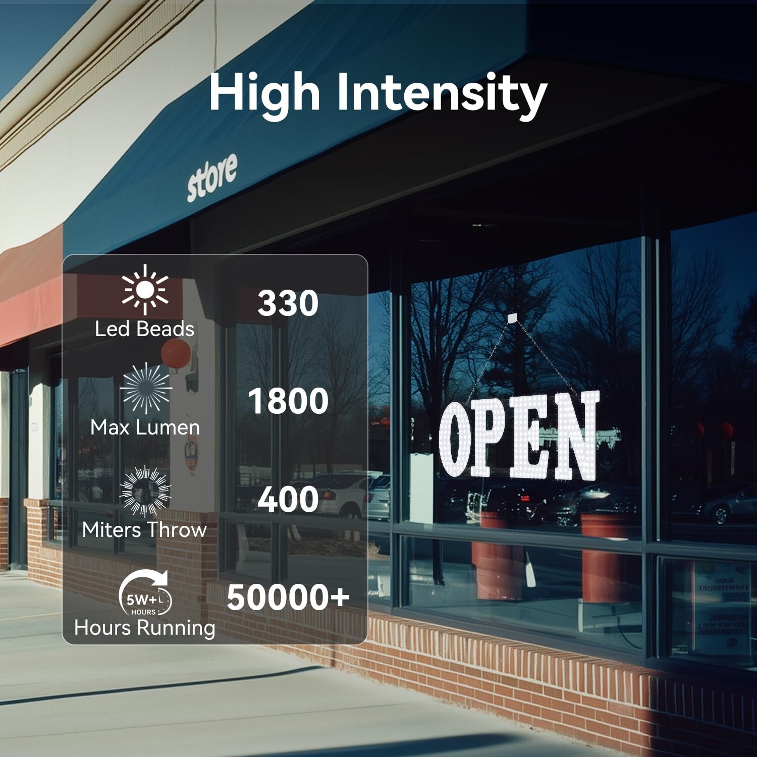30″x10″ Large LED Open Signs for Business Super Bright Unique Design White Op…