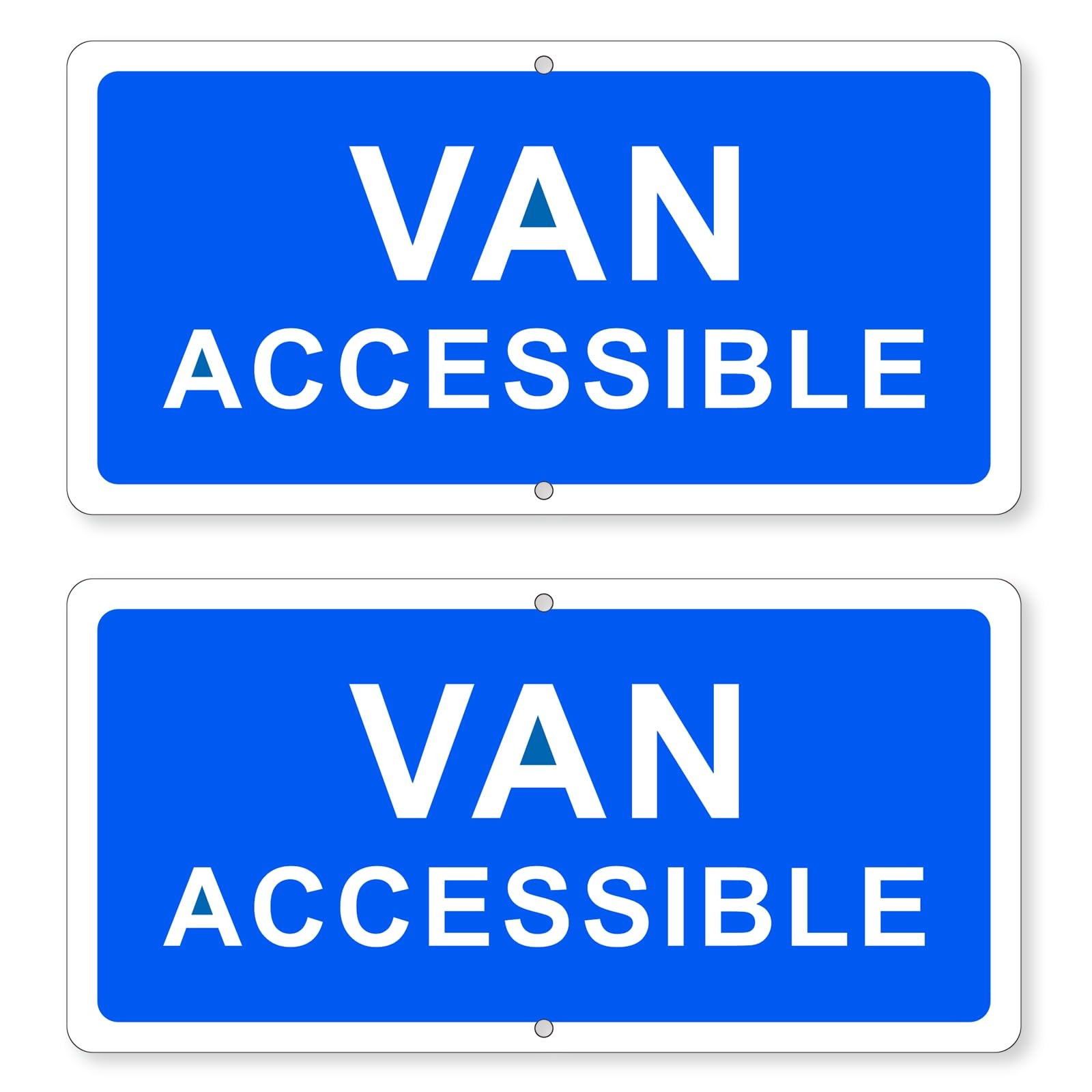 Van Accessible Sign Metal Outdoor Weather Resistant Reflective 12x6in 2 PCS
