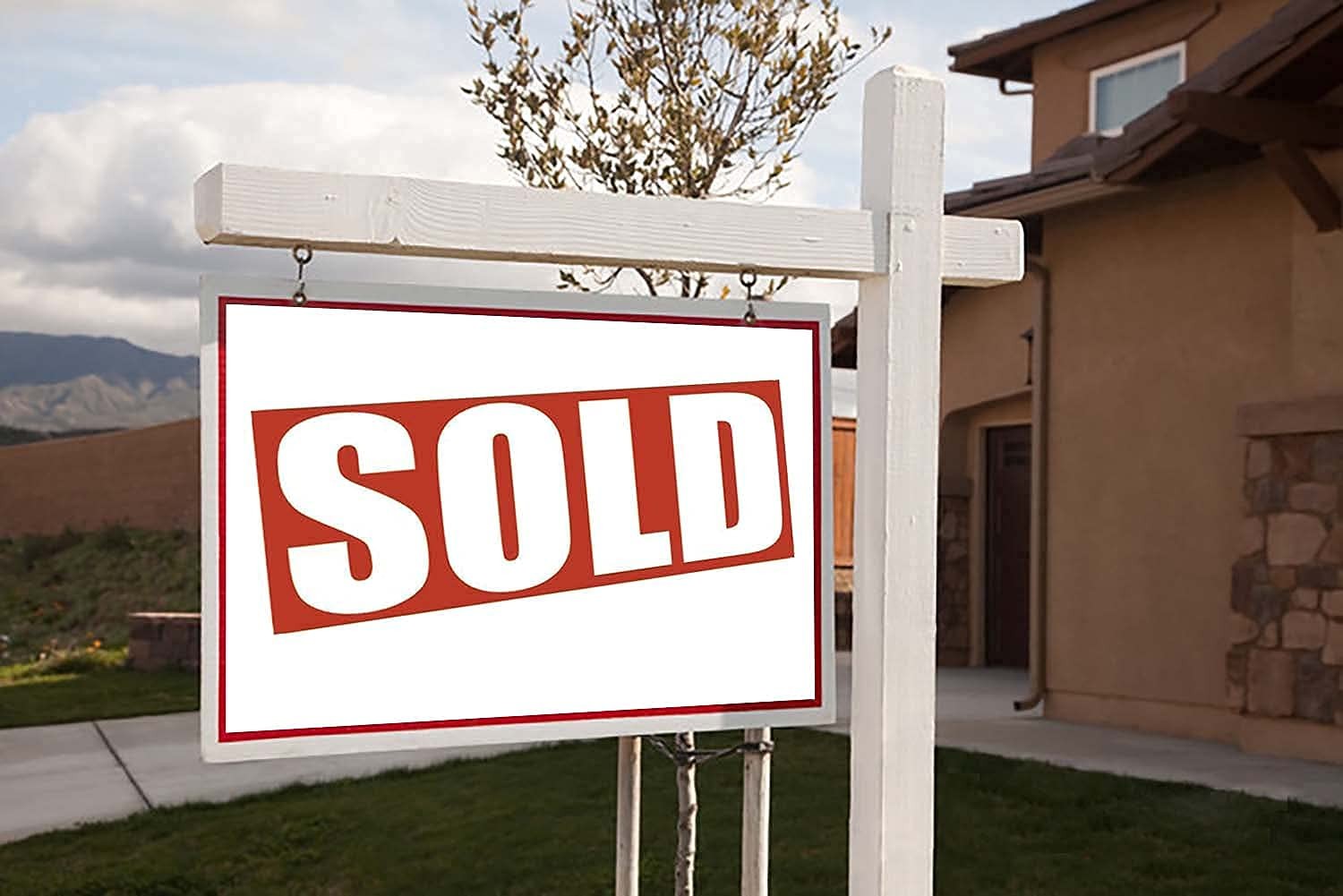 Sold Sign for Estate Rider,Reusable Magnetic and Adhesive Sticker Option,Sign fo