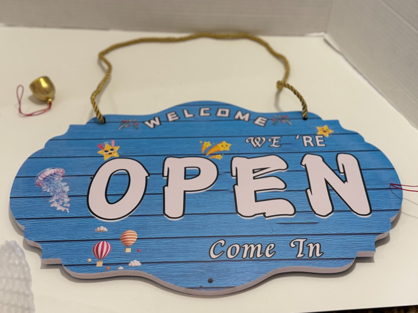 Double Sided “OPEN/CLOSED” Sign w/ “Be Back” Clock 10 x 16 Blue FAST SHIP