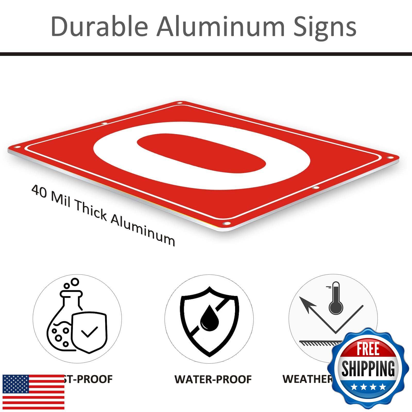 Numbered Sign 0, Aluminum Number Signs for Tennis Court, 12×8 inches Signage
