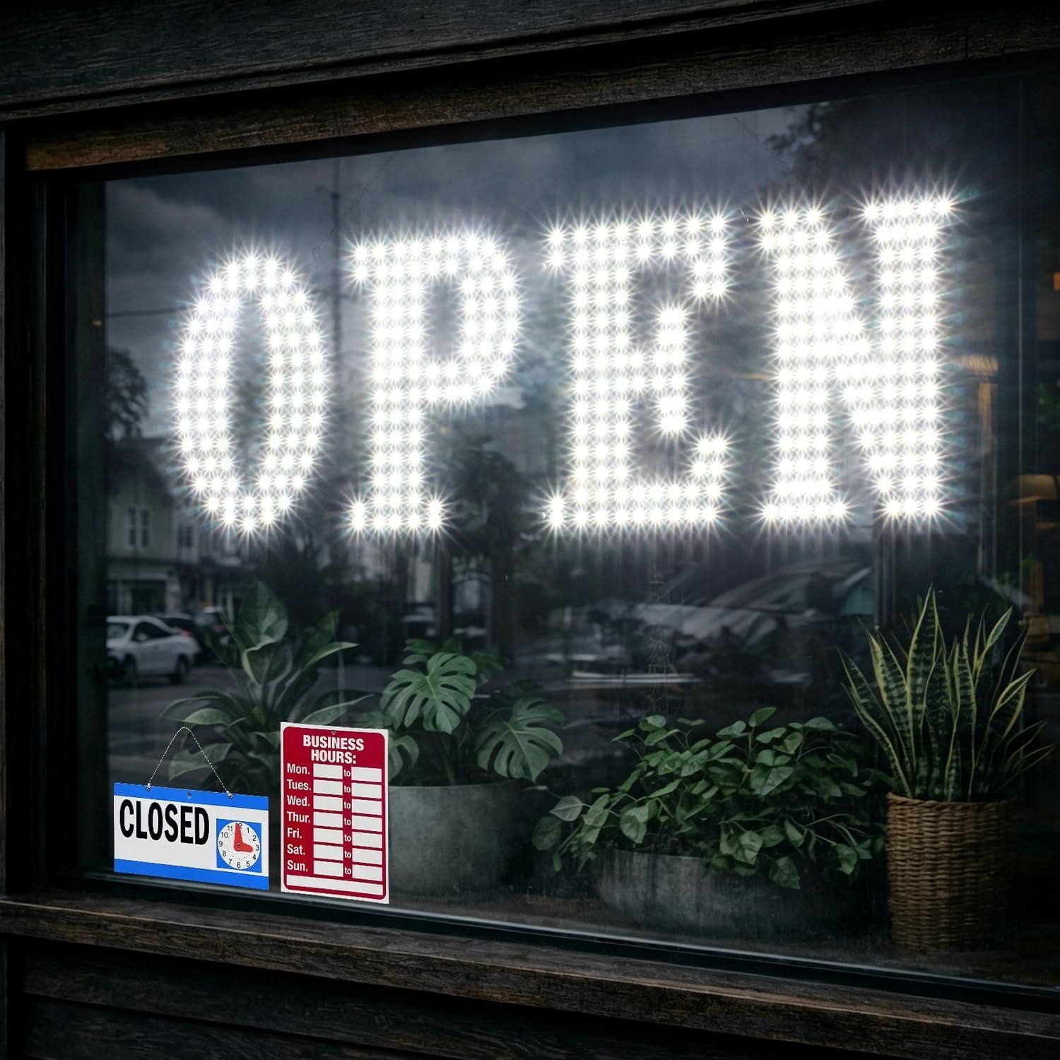 30″x10″ Large LED Open Signs for Business Super Bright Unique Design White Op…