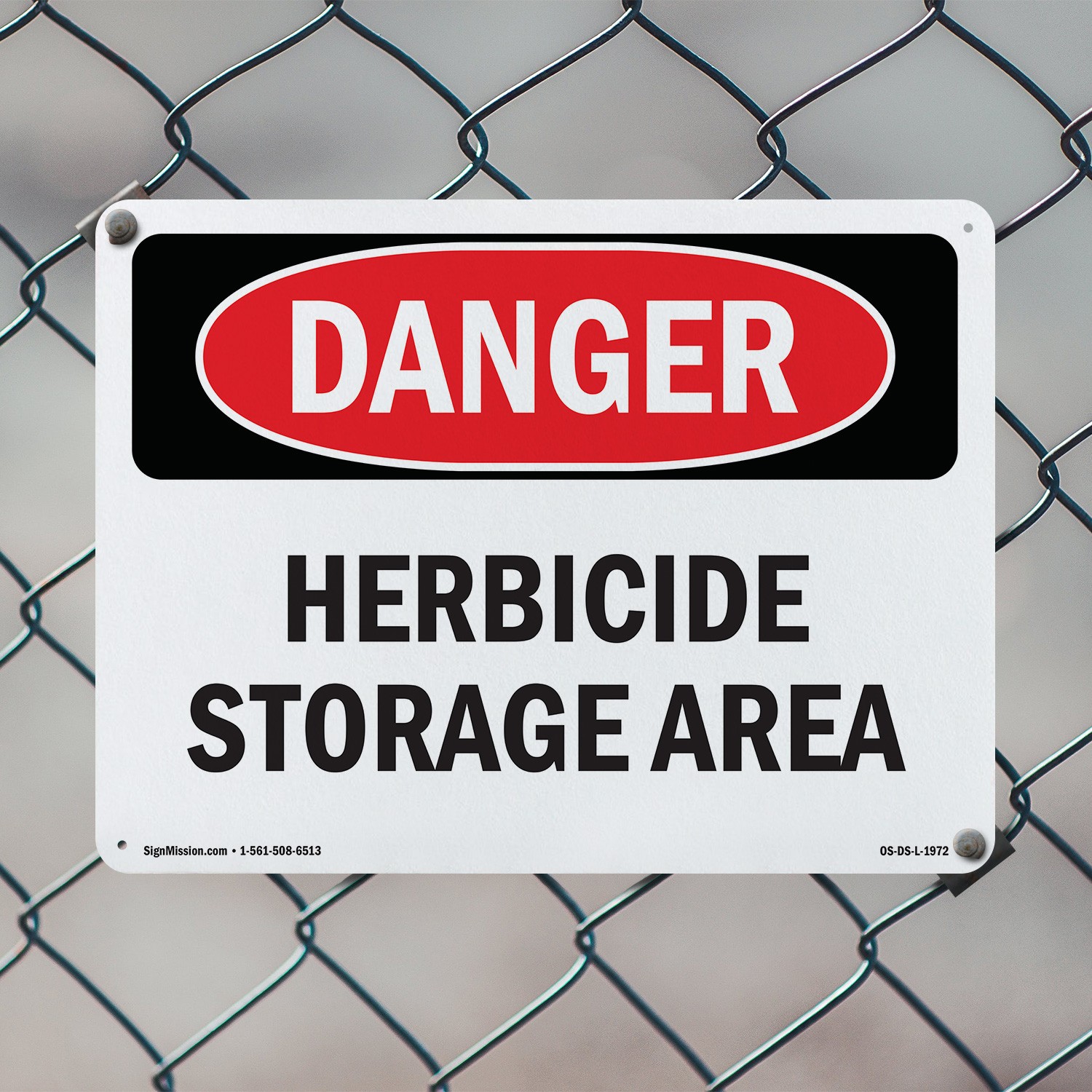 Herbicide Storage Area OSHA Danger Sign Metal, Plastic, Or Decal – 5 or 10 Pack