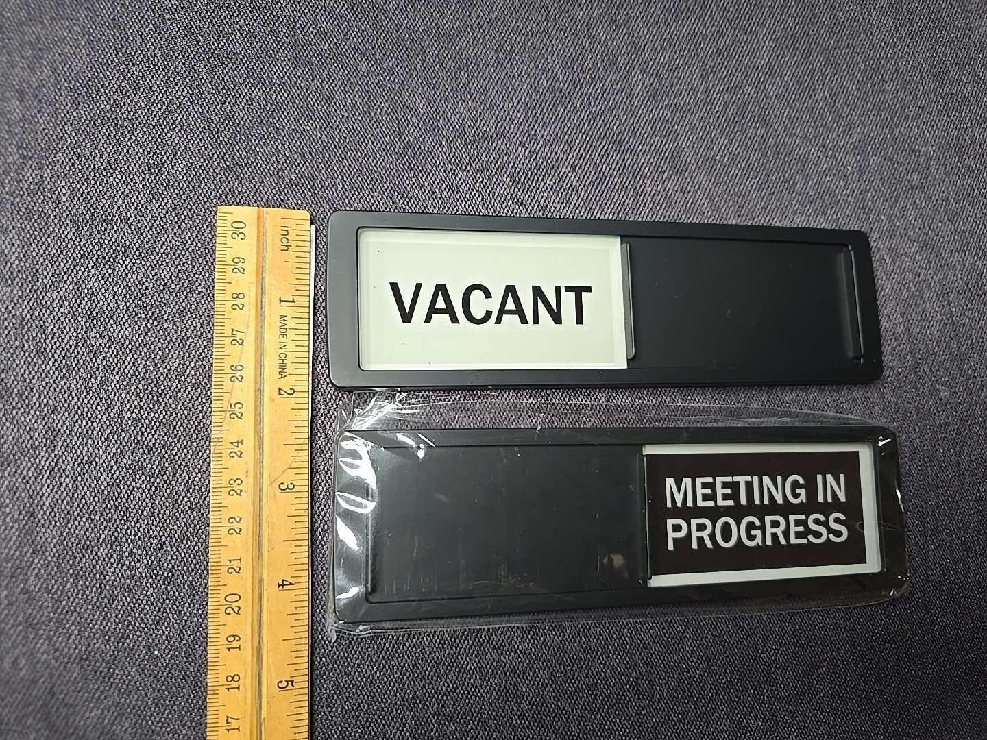 Sliding Office Door Signs Lot Of 2 Meeting In Progress Vacant Office Signs NEW
