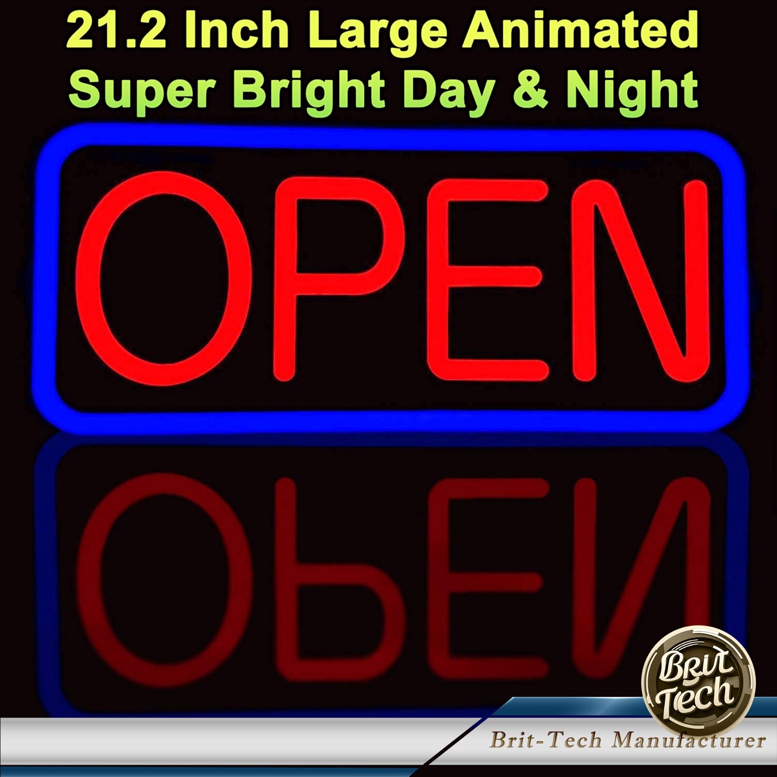 Large LED Open Sign 21″ Neon Light Bright for Restaurant Bar Store Shop Business
