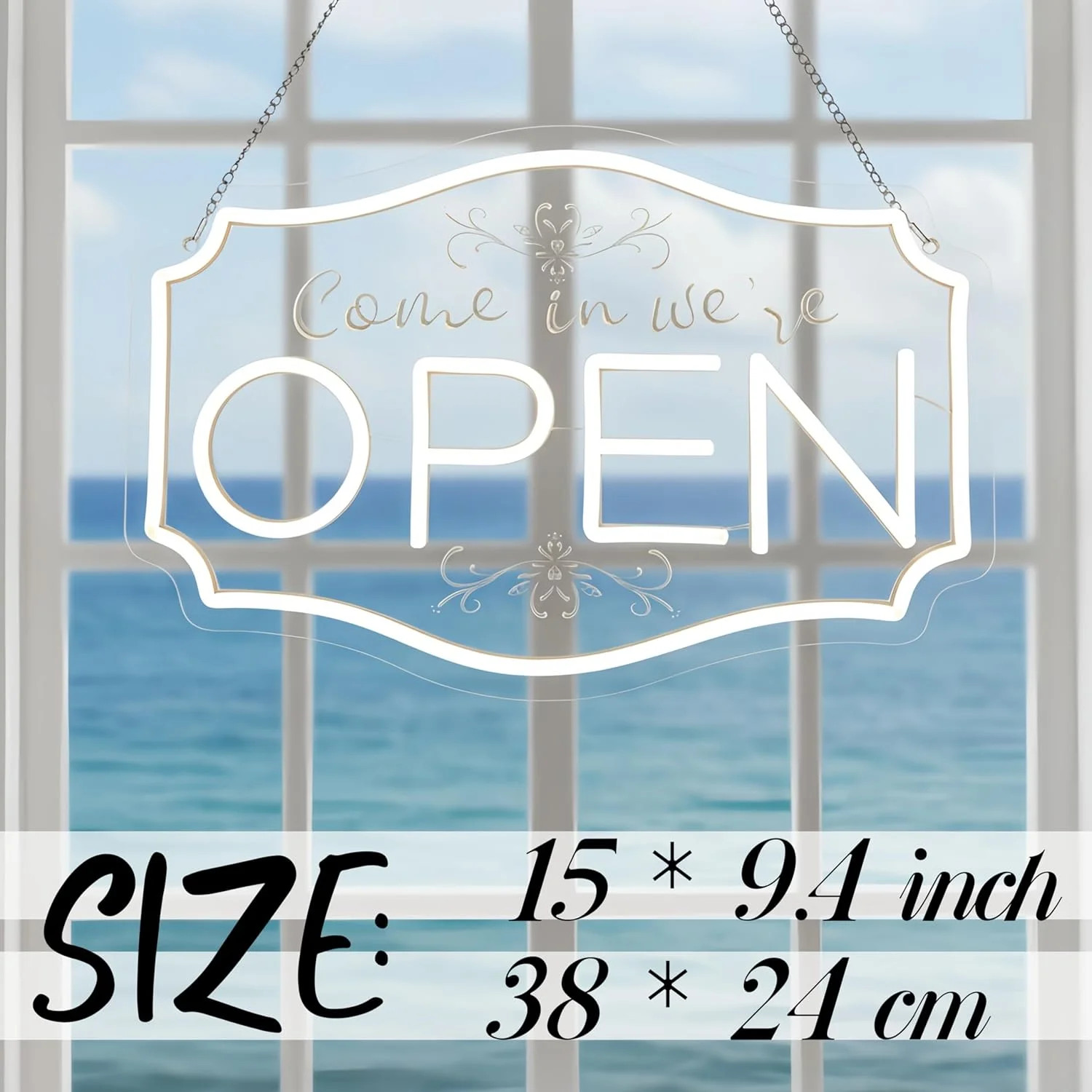 Neon Open Signs for Business， LED Adjustable Brightness Light Up Sign for Bar Sl