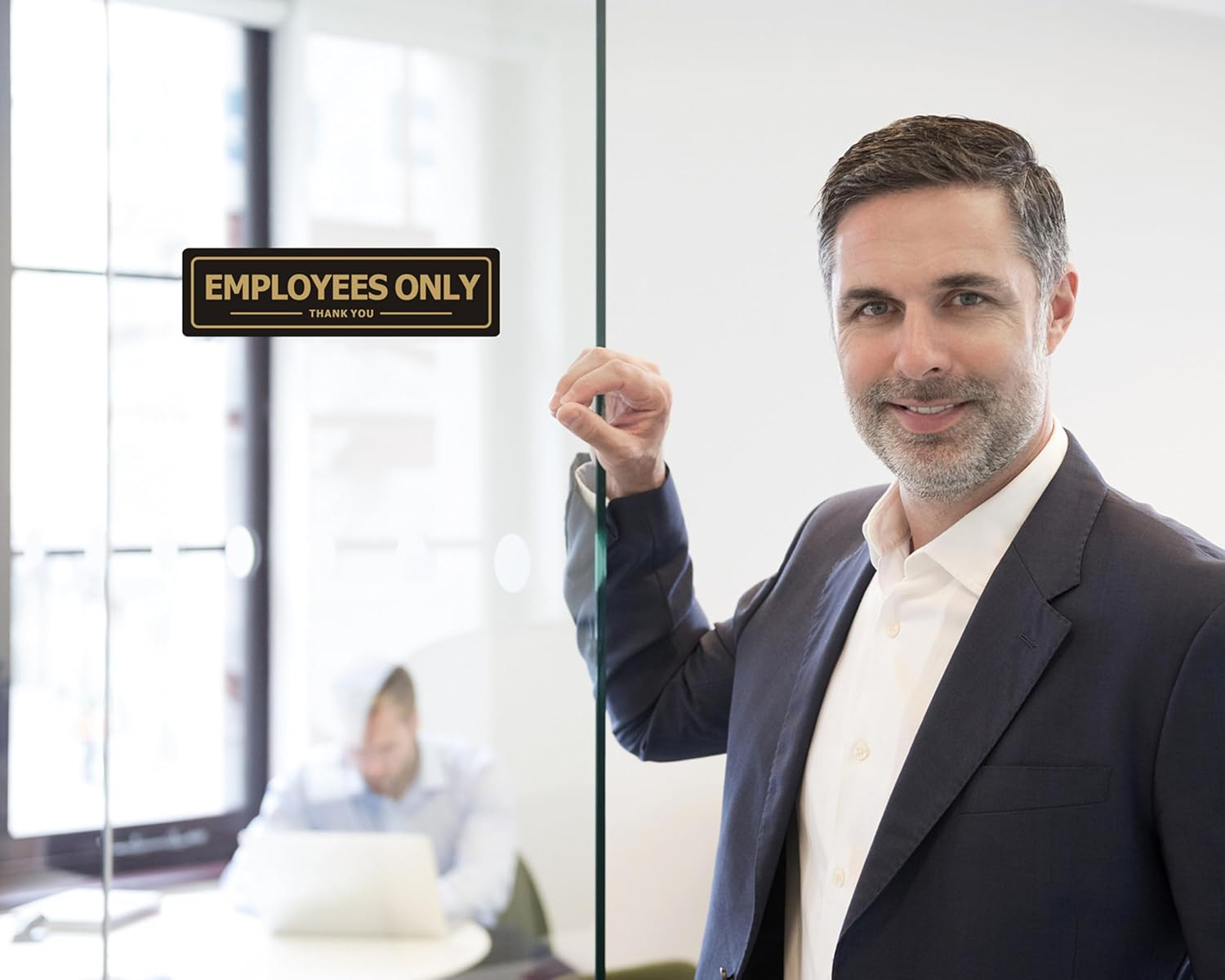 Employees Only Sign – 2 Pack Office Door Signs for Business Store Wall – Aluminu