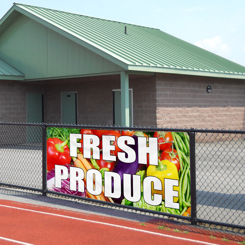 Vinyl Banner Multiple Sizes Fresh Produce Farmer’s Market Food Fair Business