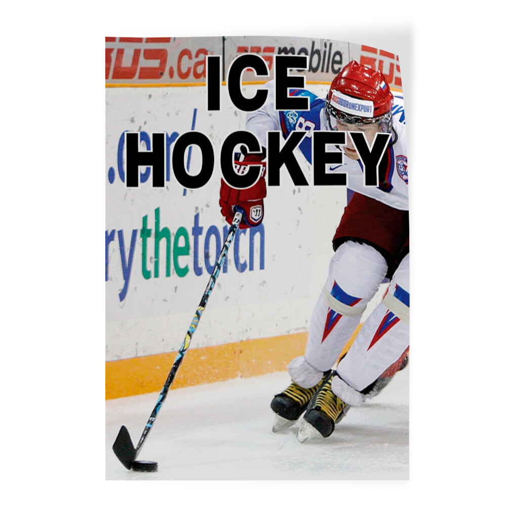 Door Decals Vertical Vinyl Stickers Multiple Sizes Ice Hockey Sports Vinyl