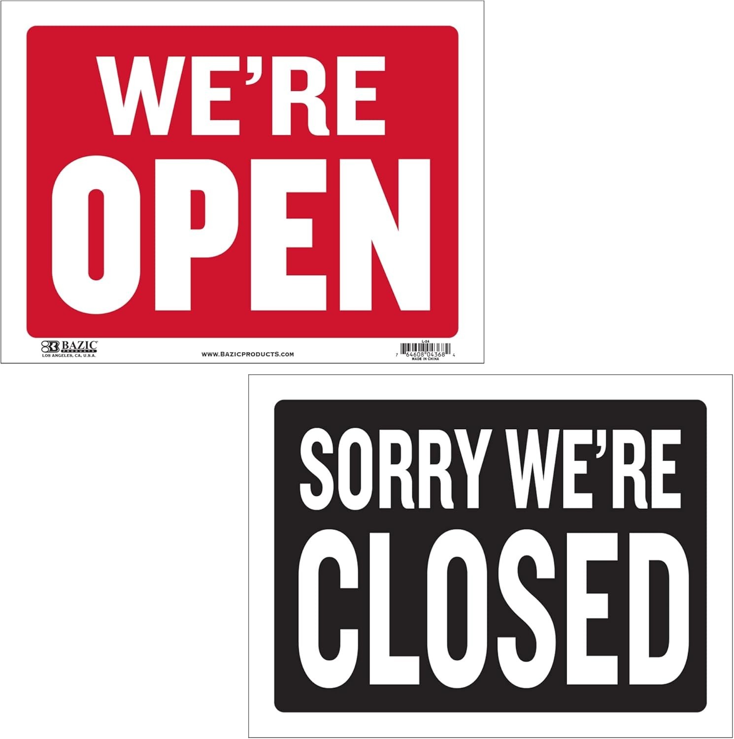 BAZIC Help Wanted Sign 12″x16″, Now Hiring Plastic Signs for Job Fair Store M