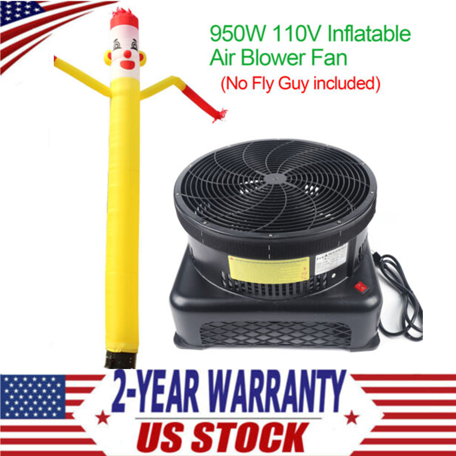 17.7″ Air Blower Fan Fit Inflatable Wind Dancer Tube Man Fly Guy Sky Puppet 950W
