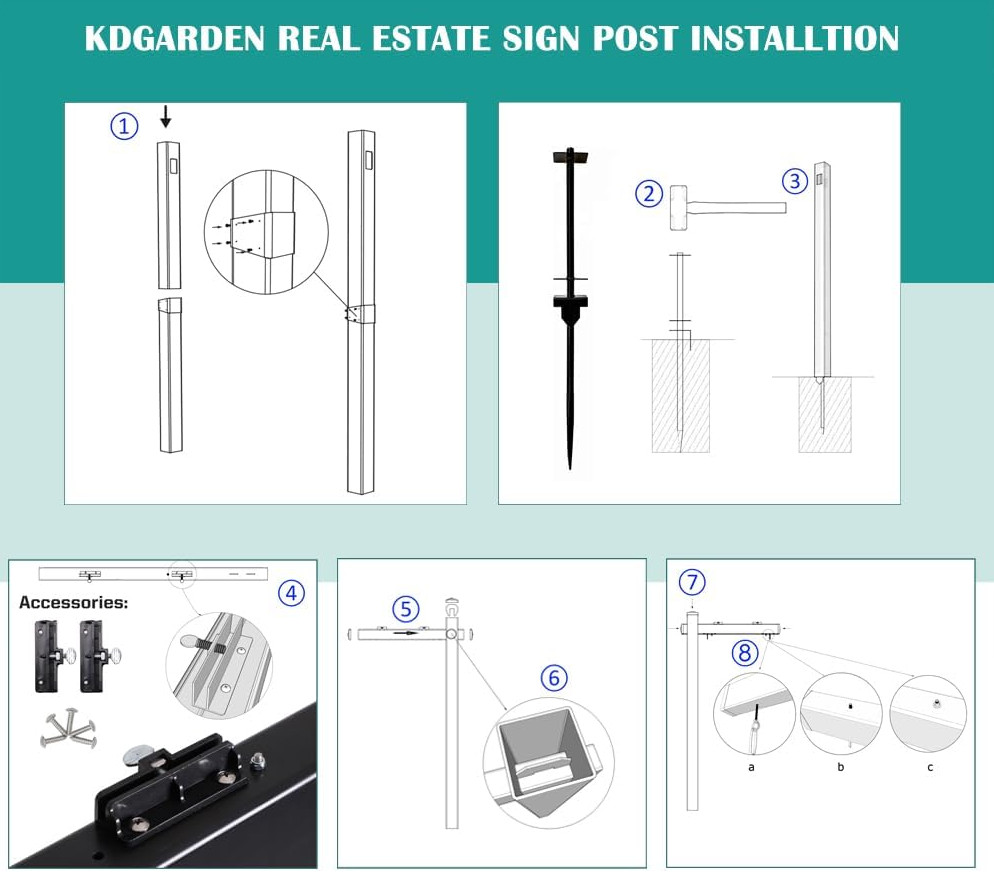 Black Real Estate Sign Post Vinyl PVC Flat Cap 6ft. (4″x 4″x 72″) Realtor Sign