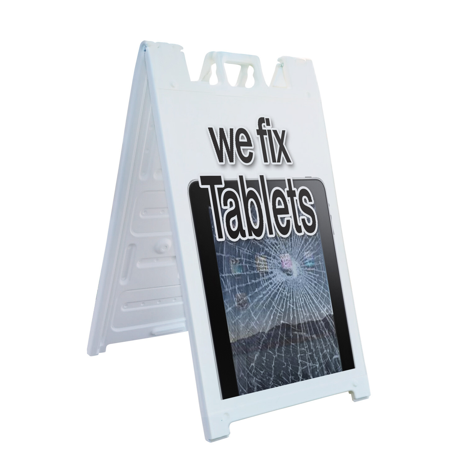 A-frame Sidewalk We Fix Tablets 24″ x 36″ Double Sided A-Frame Sidewalk Sign