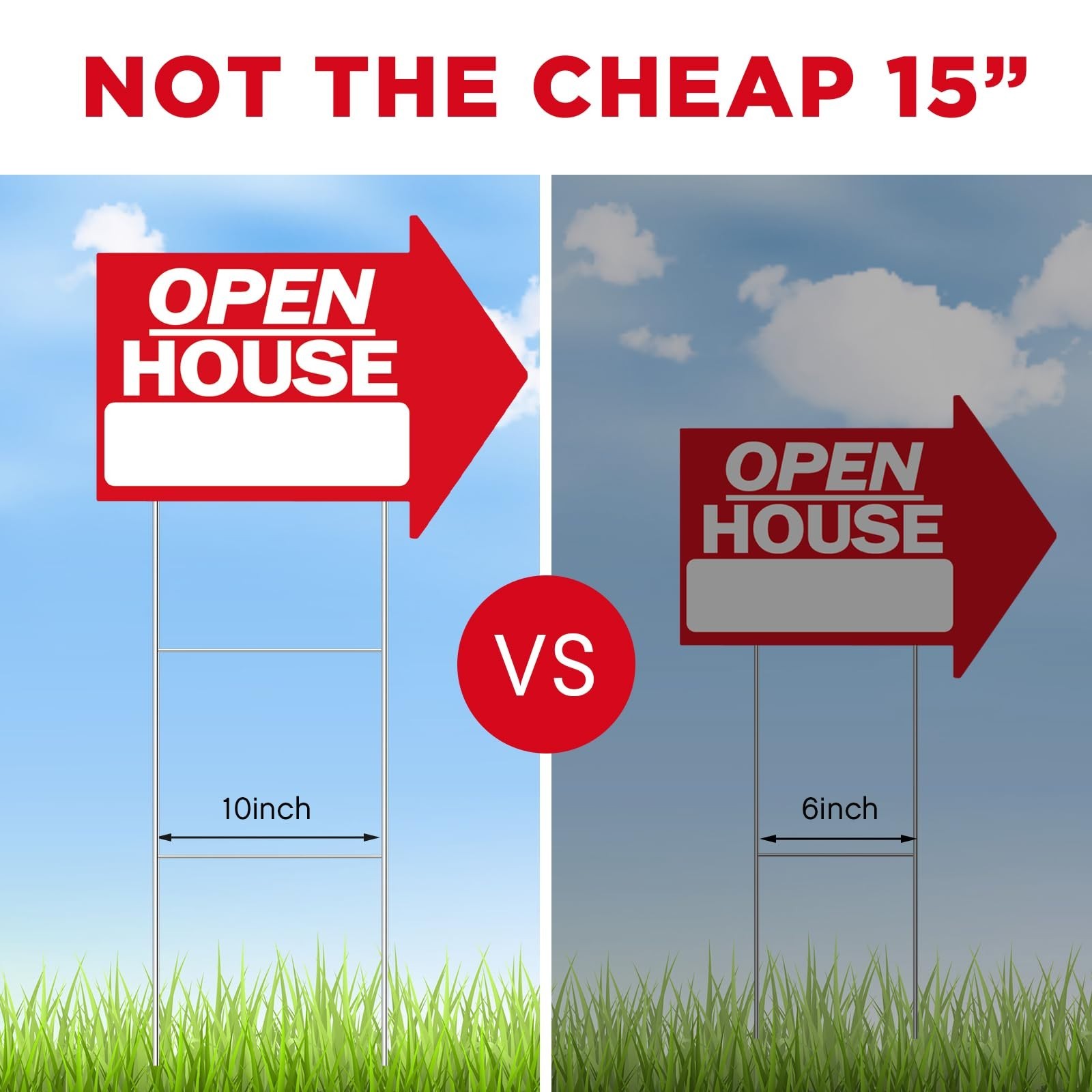 14 Pcs Open House Signs Double-Sided 18×24 Inch Arrow Directional Yard Signs
