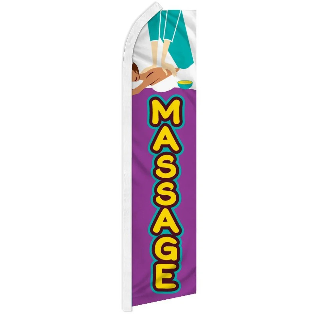 MASSAGE advertising super flag polyester banner sign *POLE NOT INCLUDED