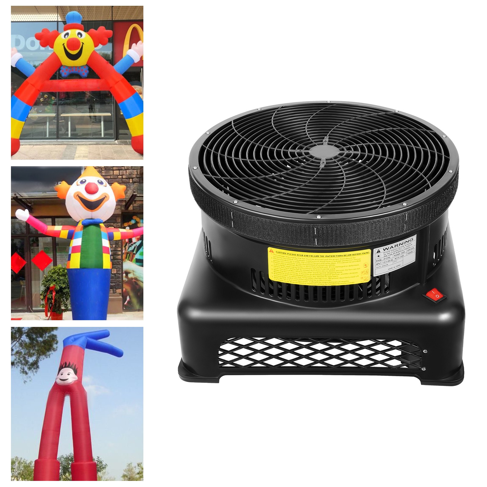 750W 17.7″ Air Blower Fan For Inflatable Sky Puppet Wavy Tube Man Dancing Doll