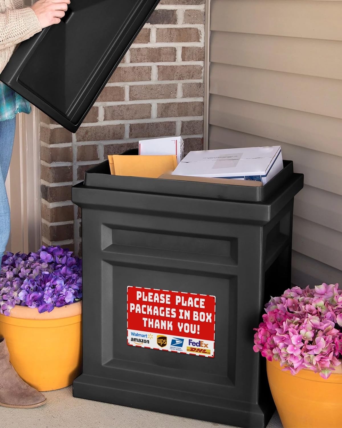 Package Delivery Metal Sign, Please Place Packages in Box Thank You, Waterpro…