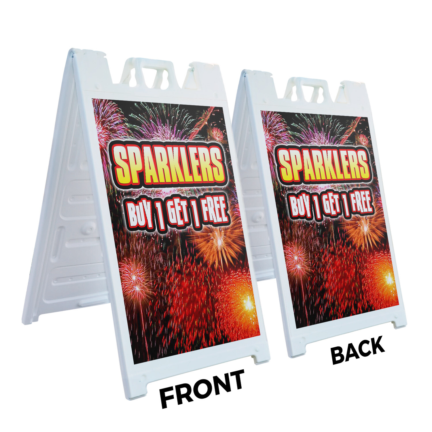 A-frame Sidewalk Sparklers Buy 1 Get 1 Free 24″ x 36″ Double Sided A-Frame Sidew