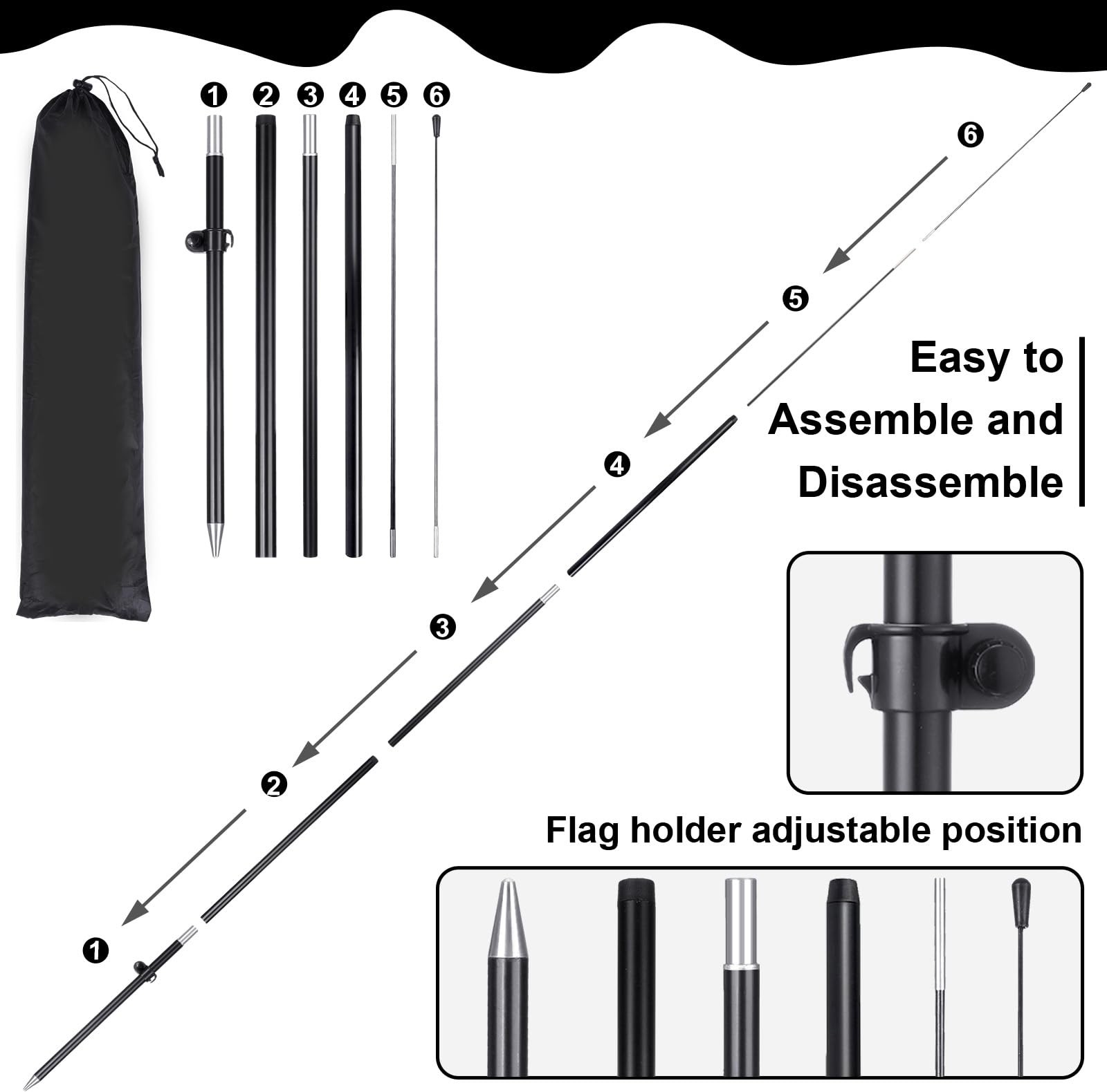4 Sets Open Feather Flag Pole Kit for Business Advertising 8 ft Open Flag Ban…