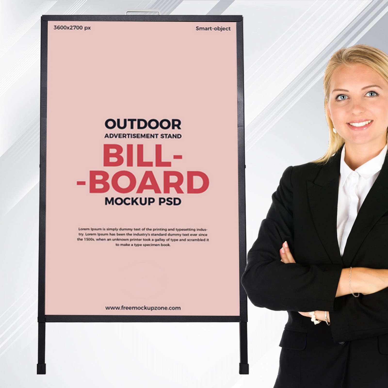 A-Frame Portable Folding Curb Sign Stand, 36 x 24 Slide in, Black (Pack of 1)