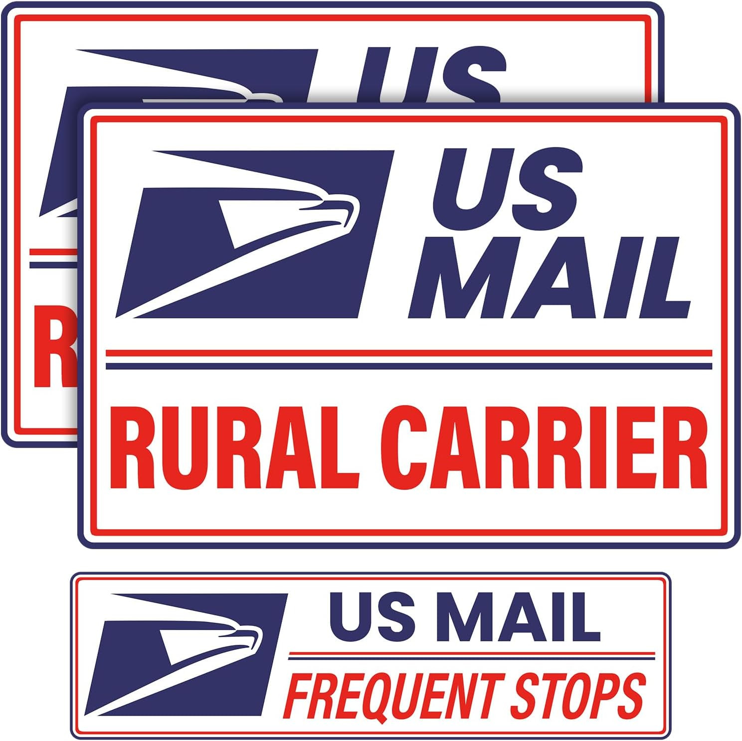 (3 Pack) U.S. Mail Delivery Driver Magnetic Signs U.S. Rural Delivery Carrier